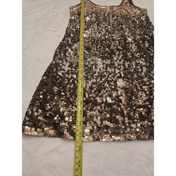 EXPRESS Gold Sequin Ombre Scoop Neck Sleeveless Mini Party/Cocktail Dress, XS - Picture 3 of 6